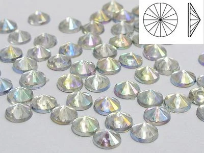 1000 gemas de diamantes de imitación Rivoli redondas acrílicas transparentes AB con forma de cono de 5 mm