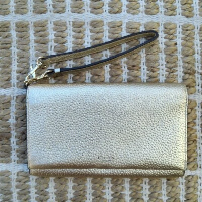 Oroton Gold Coloured Avalon Leather Wallet Gold Hardware Near New Wristlet - Image 1 of 4