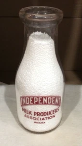 Produttori di latte indipendenti ACL Pyro Pinta mezza e mezza bottiglia di latte Omaha Nebraska - Foto 1 di 6