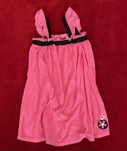 Disney Girl's Sleeveless Pullover Terry Pink/Black Trim Swimwear Cover Up Sz: 5 - Picture 1 of 7