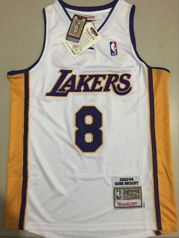 Los Angeles Lakers white 8 Kobe Bryant regular season Retro Vintage Jersey Cover
