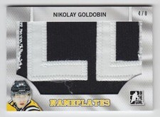 2014-15 ITG DRAFT PROSPECT NIKOLAY GOLDOBIN PATCH NAMEPLATE 4/8 GAME USED Sharks
