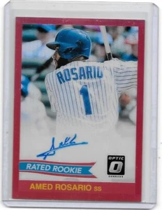 Autógrafo certificado Amed Rosario 2018 Donruss Optic Rated Rookie Red Boarder #/25 - Imagen 1 de 1