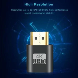 4K HDMI-kompatibler Dummy Adapter Virtual Plug Headless Ghost Display Emulator - Bild 1 von 14
