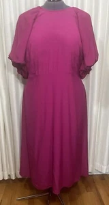 A New Day Dress Hot Pink Puff Sleeve With Pockets Plus Size 2X - Picture 1 of 12
