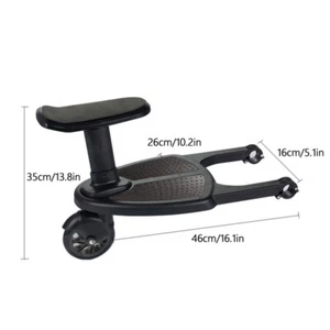 Baby Stroller Step Board Stand Toddler Buggy Wheeled Pushchair Connector W/Seat - Picture 1 of 15