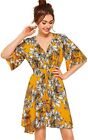 Milumia Women's Boho Button Up Split Floral Print Flowy Party Dress