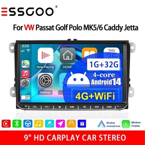 For VW Volkswagen Jetta Passat 9" Android 14 Carplay Car Stereo Radio USB BT 32G - Picture 1 of 16