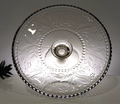 Antique 1880s Pressed EAPG Nova Scotia Glass Company Starflower Round Cake Stand - Image 1 of 4