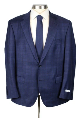 Abrigo deportivo Peter Millar 48 R para hombre azul marino a cuadros lana dos botones Blazer nuevo Foto 1 de 4