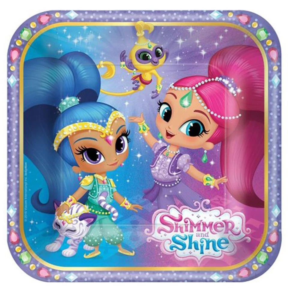 Shimmer and Shine Dessert Plates Birthday Party Supplies 8 Per Package New - Image 1 of 1