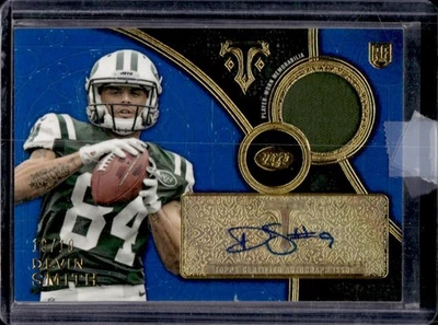 2015 Topps Triple Threads Devin Smith Rookie Jersey Auto Sapphire RC #10/10 Jets - Image 1 of 2