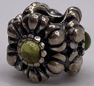 Authentic Pandora S925 ALE SS August Birthday Bloom Bead Charm 4.3g 790580PE - Picture 1 of 4