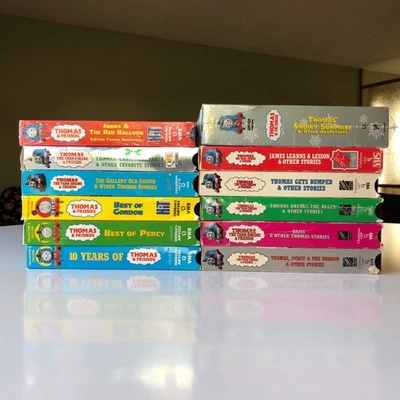Thomas & Friends VHS Lot of 11 + Thomas' Snowy Surprise DVD with Wooden Train - Image 1 of 4