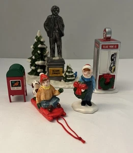 Snow Village Department 56 Lot Statue, Briefkasten Telefonzelle Kinder - Bild 1 von 7
