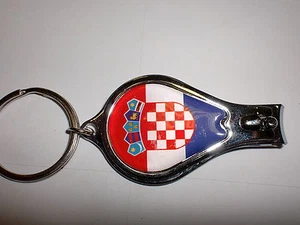 CROATIAN FLAG ON NAIL CLIPPER WITH FILE & BOTTLE OPENER AND KEYRING CROATIA - Picture 1 of 1
