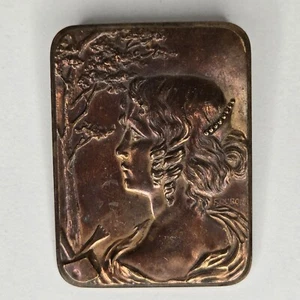 F. Dubois Fernand Dubois Jugendstil Bronze Brosche Anstecknadel (1877-1939) Vintage Selten Rarität - Bild 1 von 15