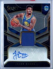 2018-19 Panini Select Rookie Jersey Auto Worn Patch #RJA-JEV /199 Jacob Evans