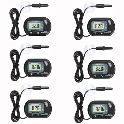 AQUANEAT Aquarium Thermometer Digital Fish Tank Temperature 6 PCS - Image 1 of 4
