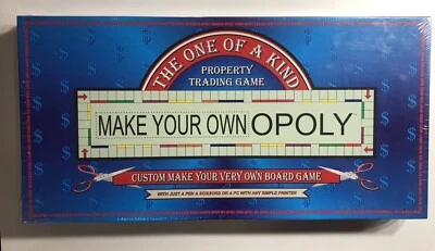 Monopoly Make Your Own Opoly 复古棋盘游戏 TDC 游戏密封/全新独特 — 第 1/4 张图片
