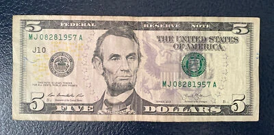 August 28th 1957 Birthday Anniversary Bill $5 US Dollars Note **L@@K**. - Image 1 of 2