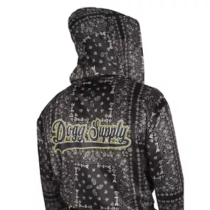 Hombre Dogg Supply Snoop Dogg Negro y Gris Bandana Microfleece Bata con Capucha Talla S - Imagen 1 de 4