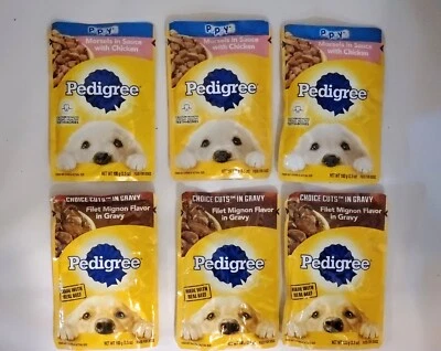 Pedigre Filet Mignon Sabor Salsa y Bocados en Salsa con Pollo Comida Húmeda para Perros  Foto 1 de 3