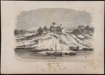 1867 - Village Of Cast Boa IN Amazonia (Amazon) - engraving antique - Brazil - Bild 1 von 4