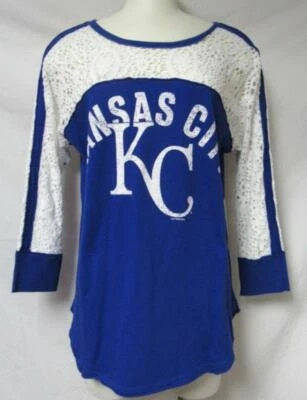 Touch by Alyssa Milano Kansas City Royals Womens Small Lace Accent Shirt A1 3279 - Image 1 of 4