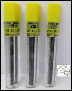 3 x Tubes Pentel 2B 0.9mm Leads Hi Polymer (15 Leads Per Tube) - Picture 1 of 2