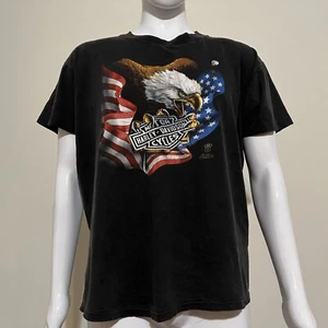Rare VTG Harley Davidson 3D Emblem 1987 Eagle USA Men’s Large / XL 2-Sided Reno - Picture 1 of 18
