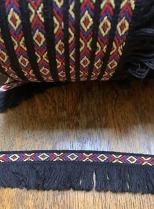 2 yd ~Vintage 1 1/2” Colorful Hippie Boho Cotton fringe Ribbon trim NOS - Picture 1 of 1