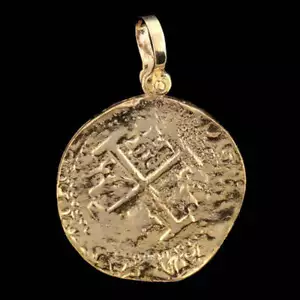 Atocha Gioielli Tesoro Affondato - Ciondolo Moneta Oro 8 Scudo Lima - Foto 1 di 5