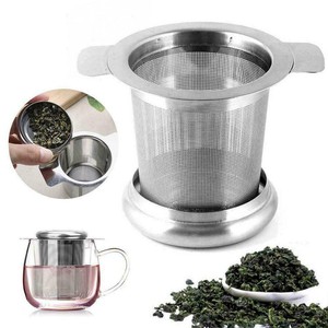 Steel Mesh Tea Infuser Metal Cup Strainer Loose Leaf Lid with Filter SALE E6I4
