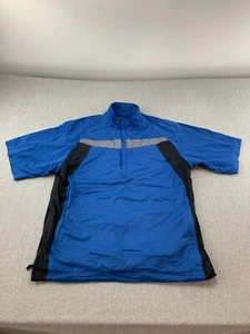 Nike Golf 1/2 Zip Pullover Mens XL Blue Black Gray Short Sleeve Silky - Picture 1 of 14