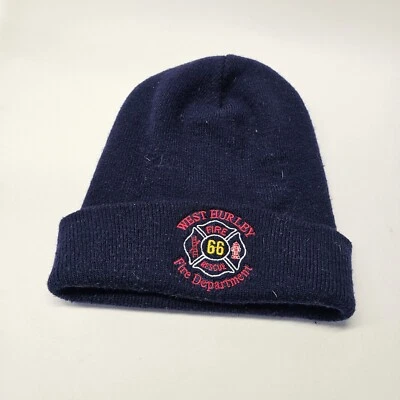 Gorra West Hurley Fire Deptment 66 bordada tejida invierno azul U2a Foto 1 de 4