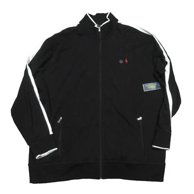 Chaqueta deportiva Polo Ralph Lauren grande y alta negra con cremallera completa para hombre Foto 1 de 3