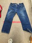 Levi's 501 Denim Jeans Mens 42X32 Blue Original Fit Washed Button Fly,./////1020