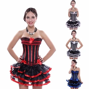 Burlesque Corsé Falda Tutú Vestido Disfraz Moulin Can Noche de Gallina Talla Grande 6-24 18 - Imagen 1 de 16