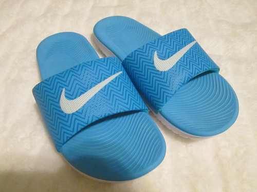 Scarpe NIKE blu bianco slides 882693 400 taglia 6 EU 36 5