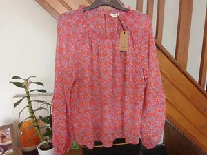 Hush Multicoloured Top blouse 60s Floral Multi Violette Size Uk 18 New RRP £69 - Picture 1 of 8