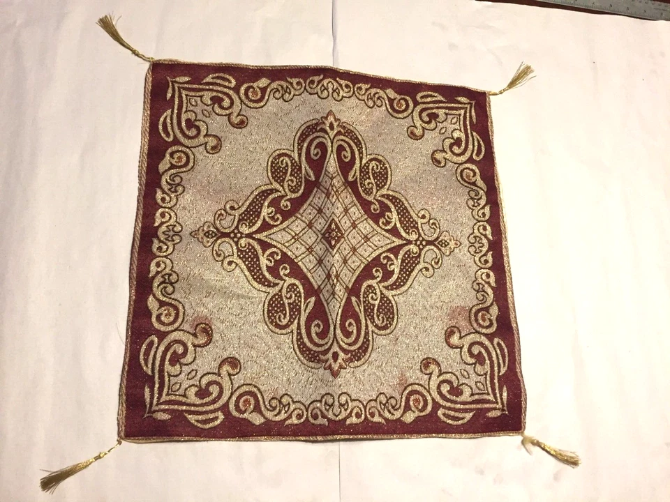 Tampo de mesa/toalha de mesa/folha vintage com extremidade quadrada (16" x 16") - Imagem 1 de 4