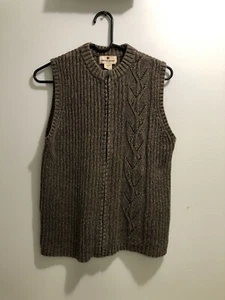 Chaleco suéter mediano para mujer Woolrich Dark Loden sin mangas cremallera completa 13607 - Imagen 1 de 9