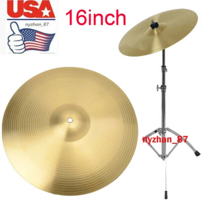US Professional Copper 16" Thin Crash Cymbal for Drum Gold Percussion Instrument - Image 1 of 4