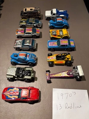 Lote de 43 autos camionetas Jeep autocaravana Hot Wheels vintage años 70 incluyendo 13 Redlines Foto 1 de 4
