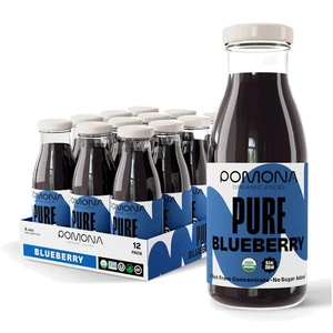 Pure Organic Blueberry Juice – Cold Pressed, No Sugar, Pack of 12 Bottles - Picture 1 of 7
