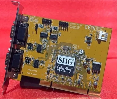 Tarjeta de E/S controladora SIIG CYBERPRO CyberSerial PCI 2 puertos RS-232 JJ-P45012 usada Foto 1 de 3