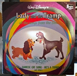 VINTAGE DISNEY LP ALBUM VINYL RECORD LADY AND THE TRAMP ALL THE FILM SONGS 1962 - Imagen 1 de 2