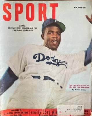 REVISTA DEPORTIVA OCTUBRE 1951 - JACKIE ROBINSON BROOKLYN DODGERS BÉISBOL Foto 1 de 2