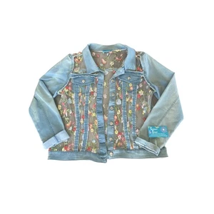 Neu mit Etikett Damen Denim & transparente Blumen bestickt Jacke Kristen’s Kloset Medium - Bild 1 von 7